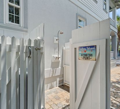 Outdoor shower with hot & cold water