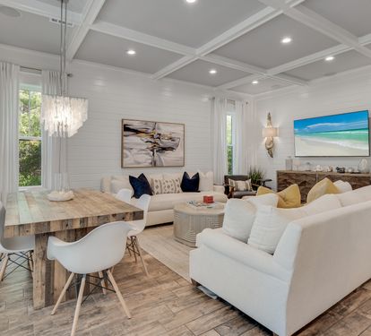 You'll love the attention to detain Cozy seating, gold lights, accent lighting, smart 75" TV.