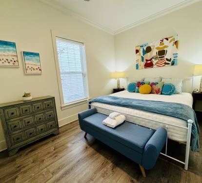 The second bedroom has a closet filled with beach supplies to enhance your stay.