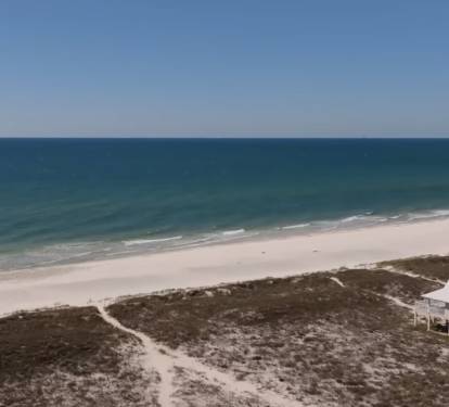 Private Gulf beach trail right across the street