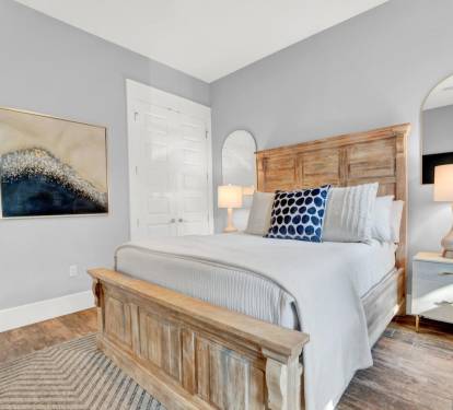 Queen bedroom with ensuite bathroom on the main level as you enter the house first room on the right.  