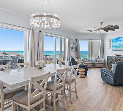 Dining area overlooking the Emerald Coast