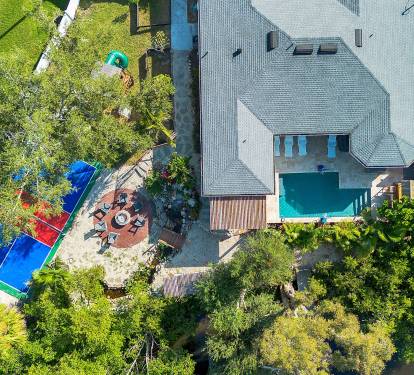 Aerial view of your peaceful getaway