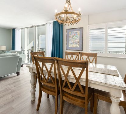??? "A Space for Meals and Memories. Whether you're sharing a family dinner, hosting a game night, or tackling a puzzle on a rainy day, this charming distressed wood table with seating for six
