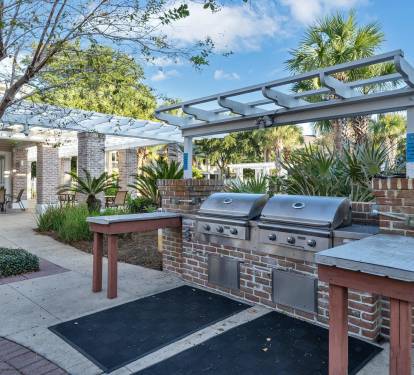 Pool Side Grills with Kitchen steps away