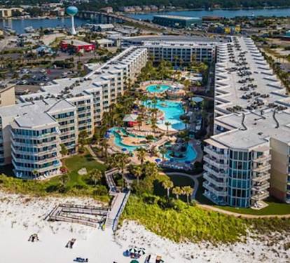Aerial view of resort