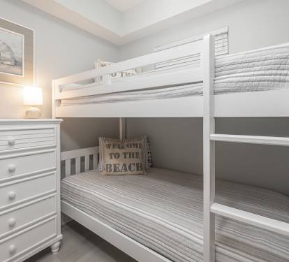 Beach ready bunk room with flat screen tv