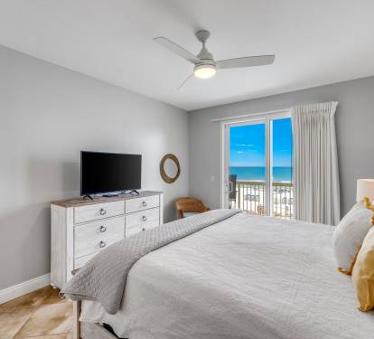 Large bedroom with TV including DirecTV and premium movie channels