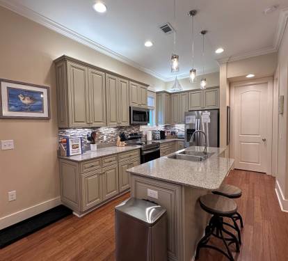 Our full-size kitchen is fully stocked and well organized for your convenience.  