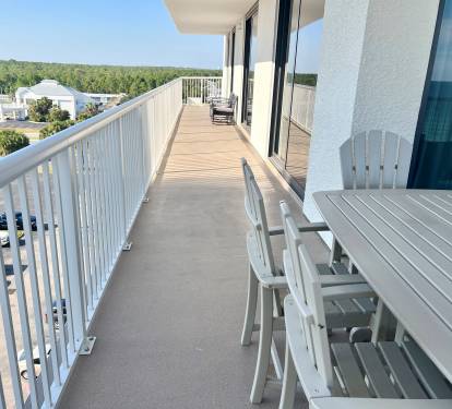 Wrap around balcony features access from every room. 
