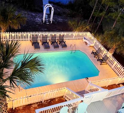 Pool lights for evening swims!