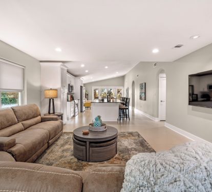 You won’t miss any of the action in this open concept space