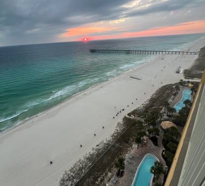 An aerial view of paradise—soak up the sun by the massive beachfront pools!