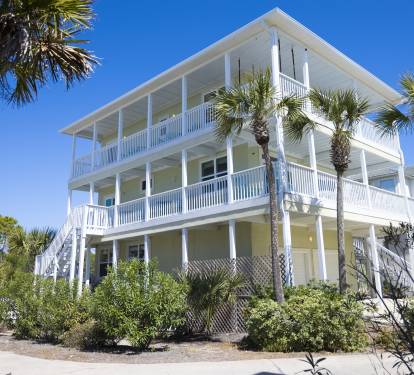 West side of house. Great gulf views with LOTS of seating!