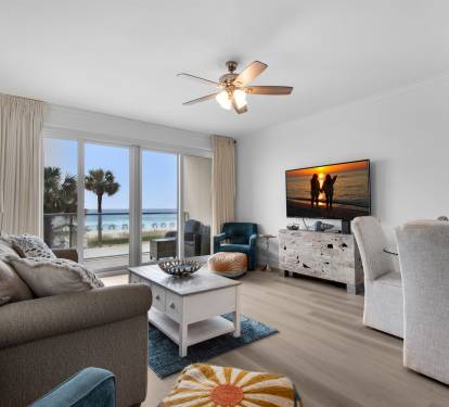 Living room with Gulf views