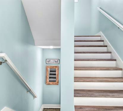 Stairway to the Parking Area & to Upstairs