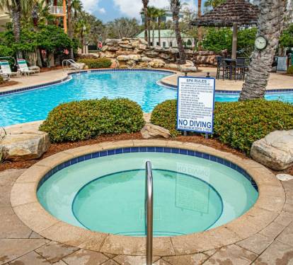 Soak in the hot tub after a day in the sun