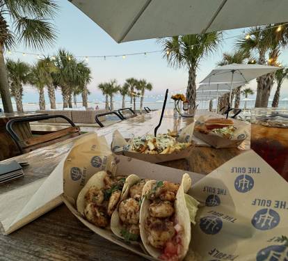 Lunch or dinner at The Gulf is a wonderful beach views dining experience.
