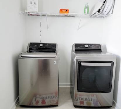Laundry Room - Washer, Dryer, and Iron/Ironing Board are Easily Accessible