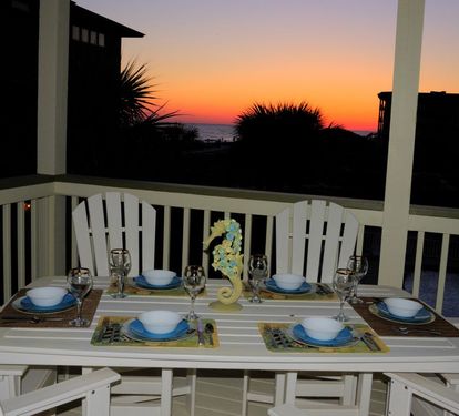 Sunset view from lower deck.