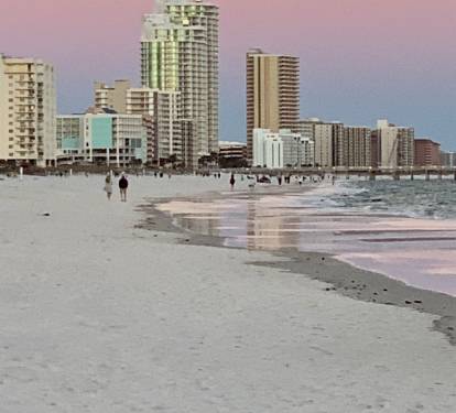 Eastern view at sunset