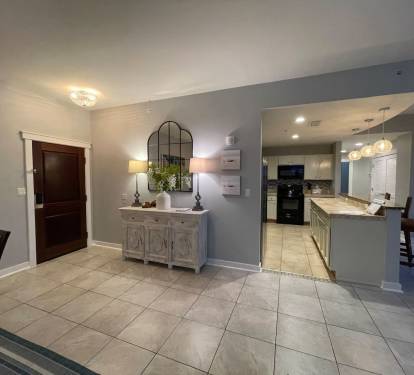 Foyer and kitchen
