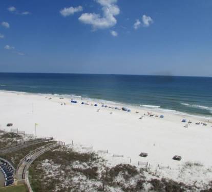Beach view from the balcony looking east.