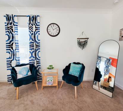 A small area for breakfast/coffee in the bedroom