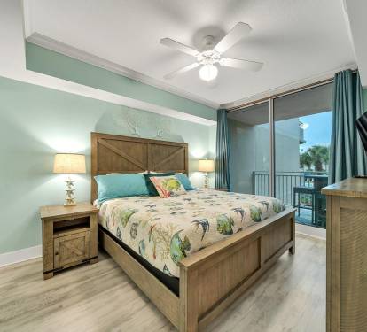King bedroom with TV