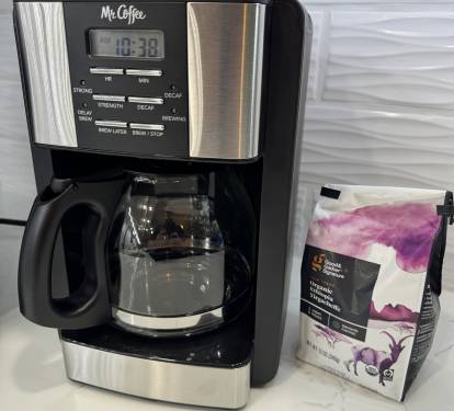 Mr. Coffee - 12 cup programmable coffeemaker with Rapid Brew.  Strong brew selector, decaf brew selector, delay brew, auto pause, 4 hour auto shut off and easy water view widow.