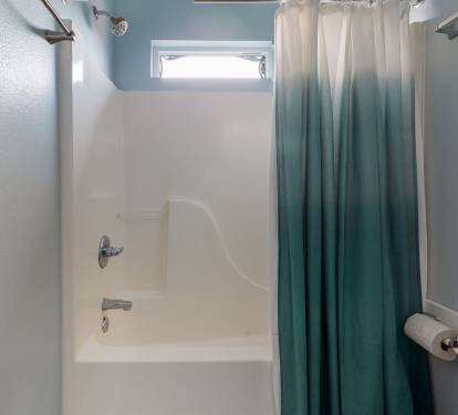 Spacious second bathroom shower