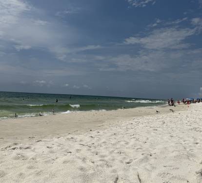 When you're at the beach - this is what you want.  White sugar sand beaches!!  Orange Beach has some of the best and they are only a 1/2 mile from the house to the Romar Beach Access area.   Walk, Bike, take the car - whatever works for you!