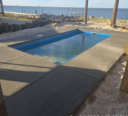 view of bay from pool