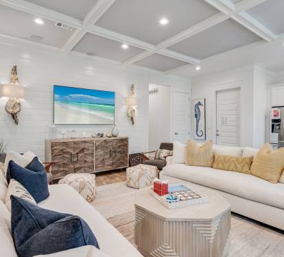 Our open concept living area features luxurious sofas that are so comfortable, you won't want to leave! Relax in style and comfort in this spacious and welcoming space.