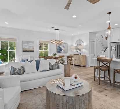 Spacious Living Area with Smart Roku TV