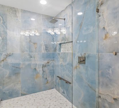 Walk-In shower with custom tile