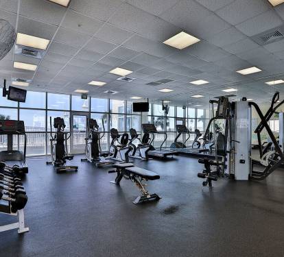 On-site fitness center w/ cardio & strength equipment to keep routines going.