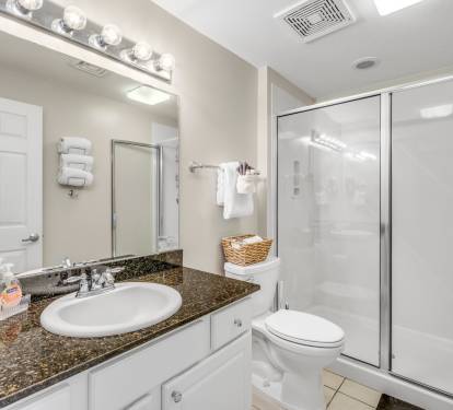 Hall bath with shower