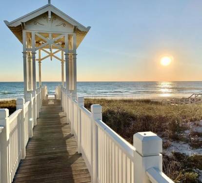 Carillon has 8 beach accesses to private beaches. 