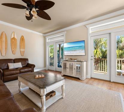 Spacious Living Room Flowing to Kitchen & Porch