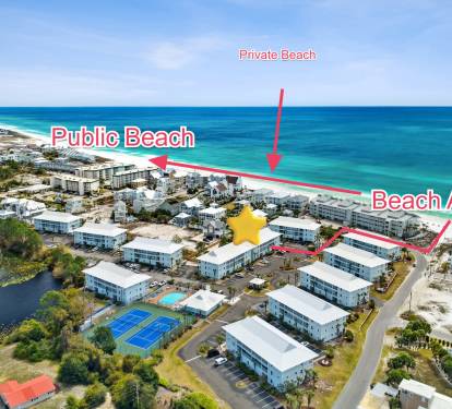 Unit location and public beach