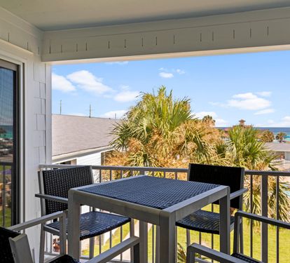 Patio has two patio doors one leading from the primary bedroom shown here and the other from the living room.  The ocean views are great, and there is privacy