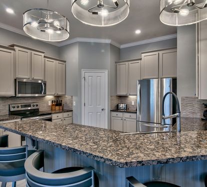 Gourmet eat-in kitchen with breakfast bar