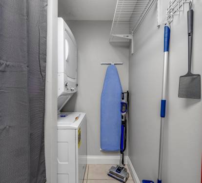 Washer & Dryer. Iron and ironing board which aren't really needed at the beach :)