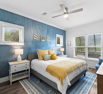 Each bedroom has a sun-inspired, beach theme to ensure a sunshine state of mind.