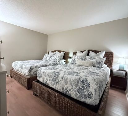 Luxurious Queen beds in Secondary bedroom.