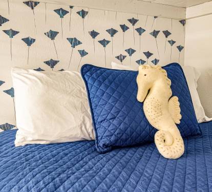 The little things that make a trip magic. A seahorse waiting to welcome your littlest guests.