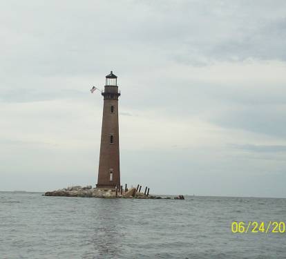 Sand Island Light House. Can be seen from beach on clear days