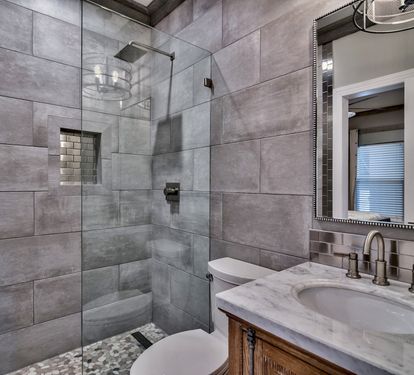 Guest Bathroom accessible from Guest Room and Living Room