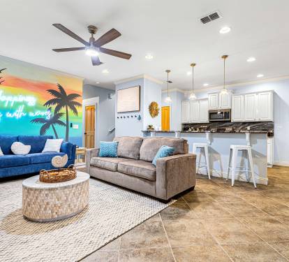 Drop the bags and spread out. The main living space is designed for your whole crew to gather, relax, and make memories.